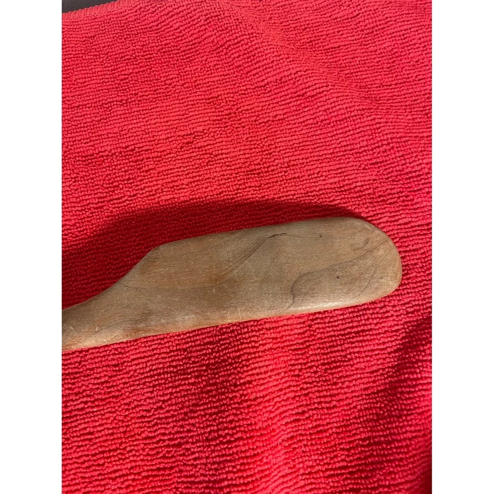 Vintage Hand Carved Wooden Dual Ended Mixing Spoon and Spreader Tool